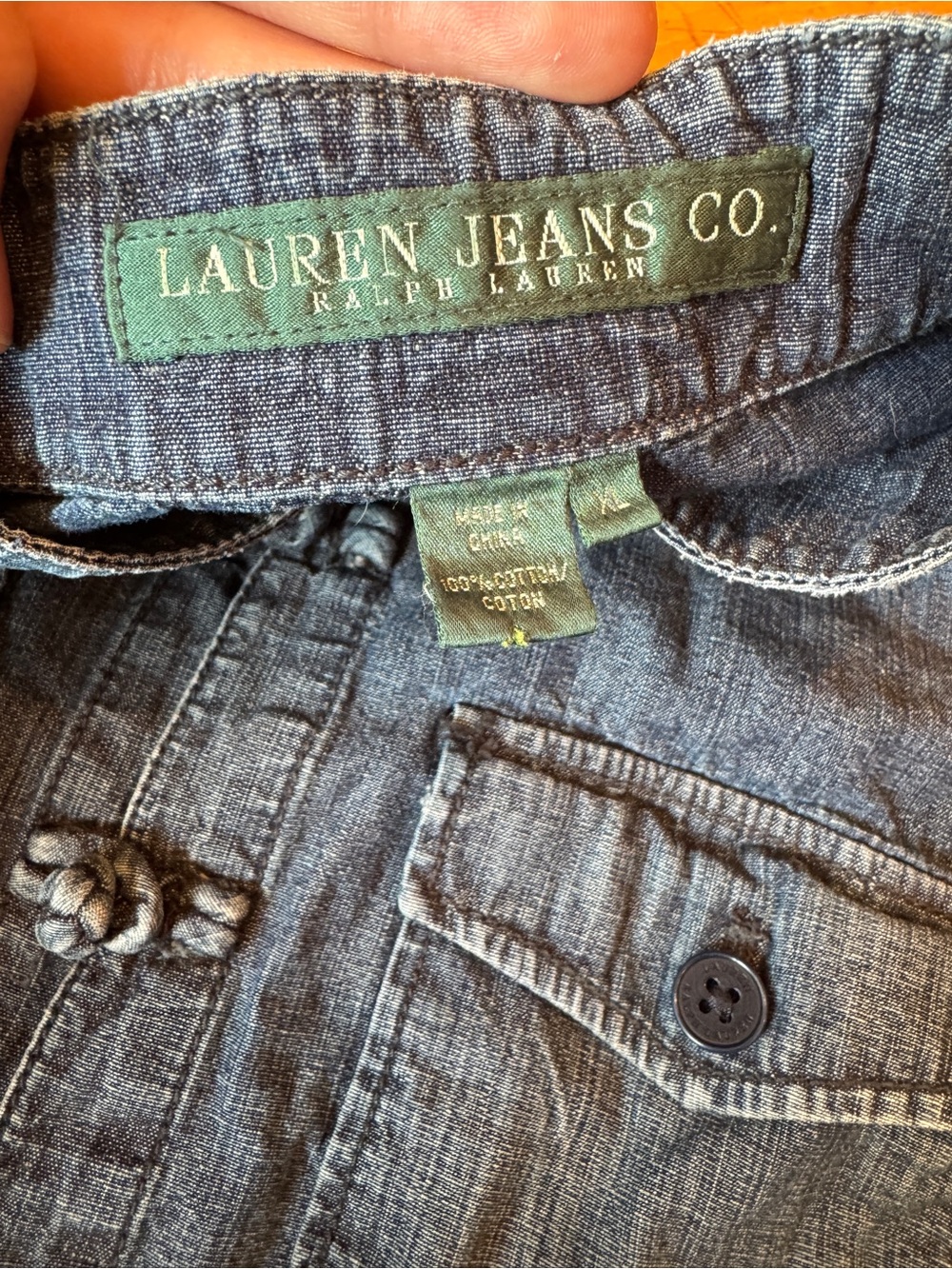 Denim Button-Front Ralph Lauren Top - Picture 6 of 7